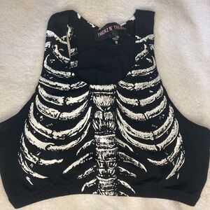 Skeleton bones crop top